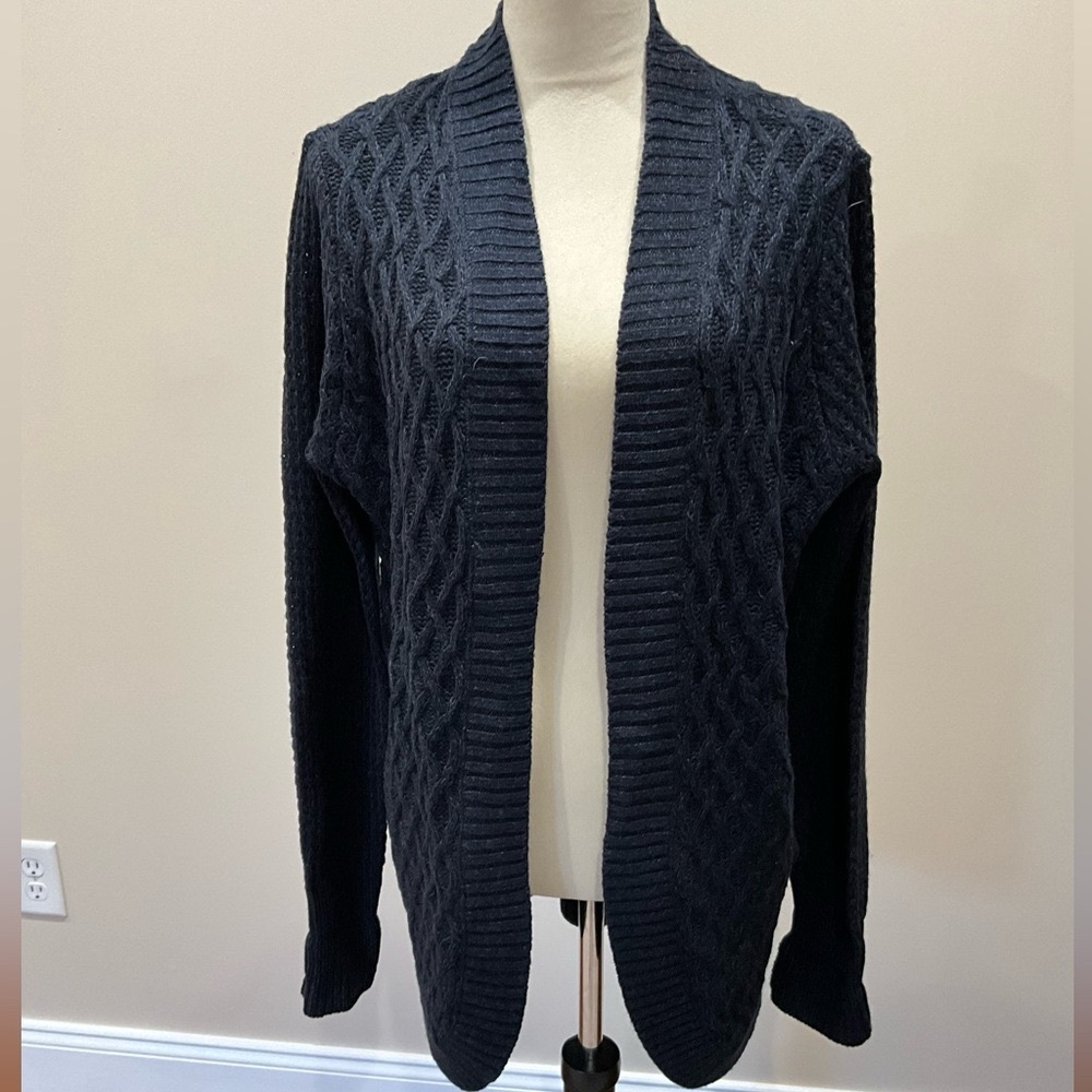 RD Style Black Cable Knit Cardigan